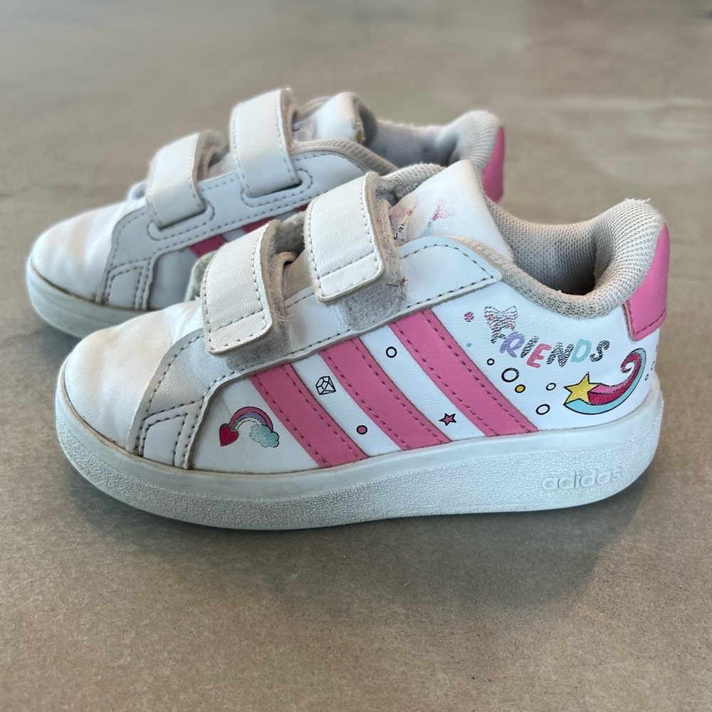 Adidas x Disney Minnie Mouse Grand‎ Court Trainers Sneakers Baby toddler Sz 7 - Picture 4 of 12